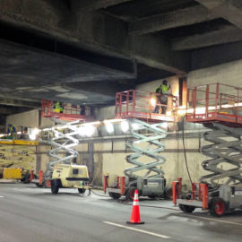 Concrete repair in the Prudential Tunnel