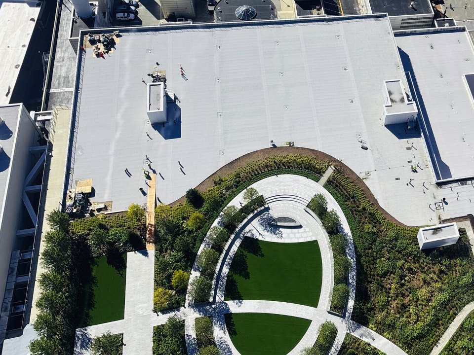 Green roof instal on the South Station Tower
